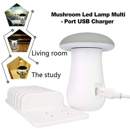 Lampe LED champignon 2 en 1 avec port de chargement USB