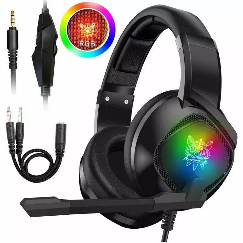 Casque de jeu – Casque supra-auriculaire RGB avec micro