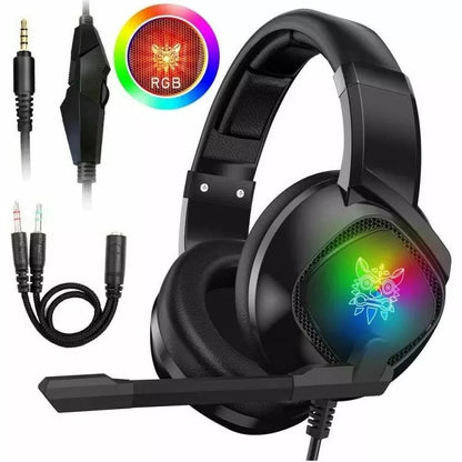Casque de jeu – Casque supra-auriculaire RGB avec micro