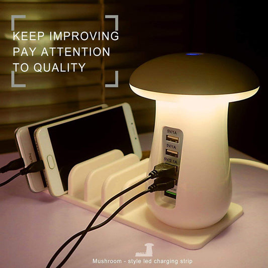 Lampe LED champignon 2 en 1 avec port de chargement USB