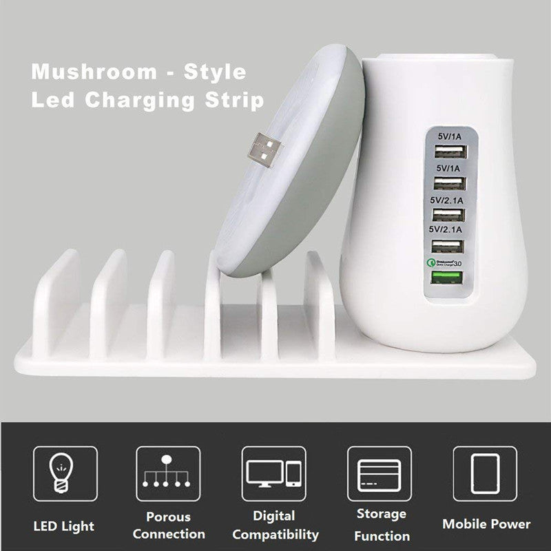 Lampe LED champignon 2 en 1 avec port de chargement USB